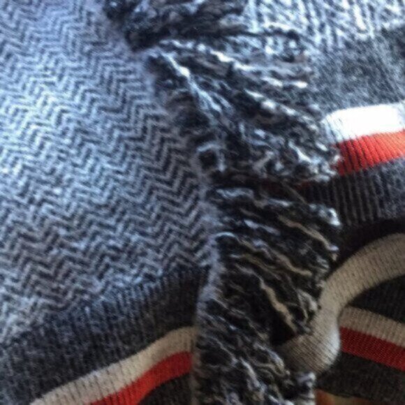 [New] Stella McCartney (EU46) Chevron Mix Black/Ivory/Red Oversized Cowl Sweater - Picture 6 of 9